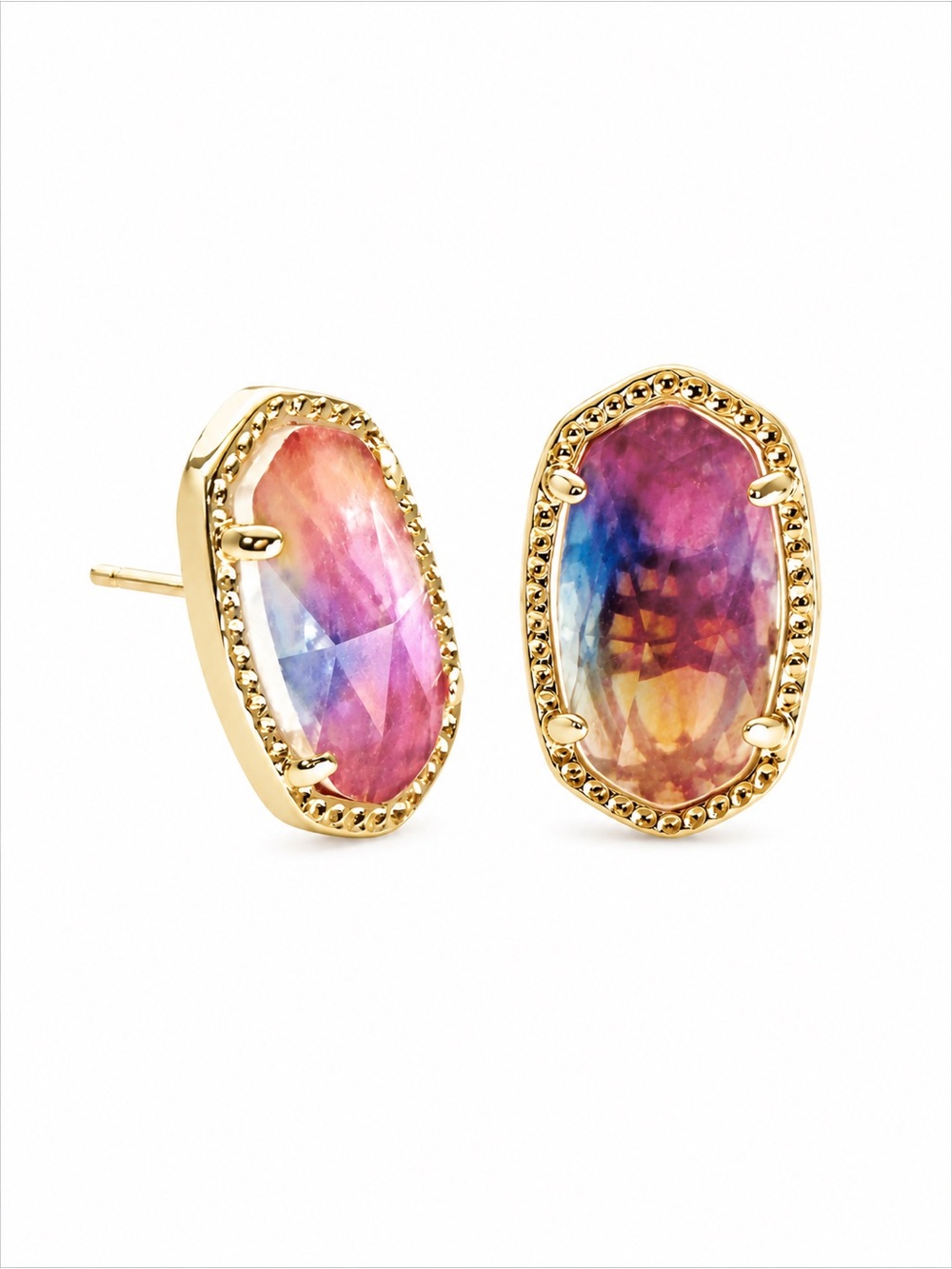 Kendra Scott Ellie watercolor Illusion earrings in gold.